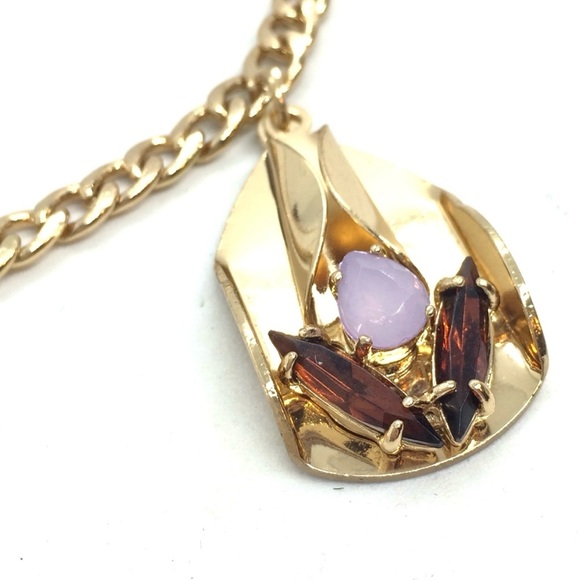 3/$30 JEWELMINT ART DECO STYLE GOLD STATEMENT NECKLACE OPAL RHINESTONE CHAIN - Picture 10 of 17